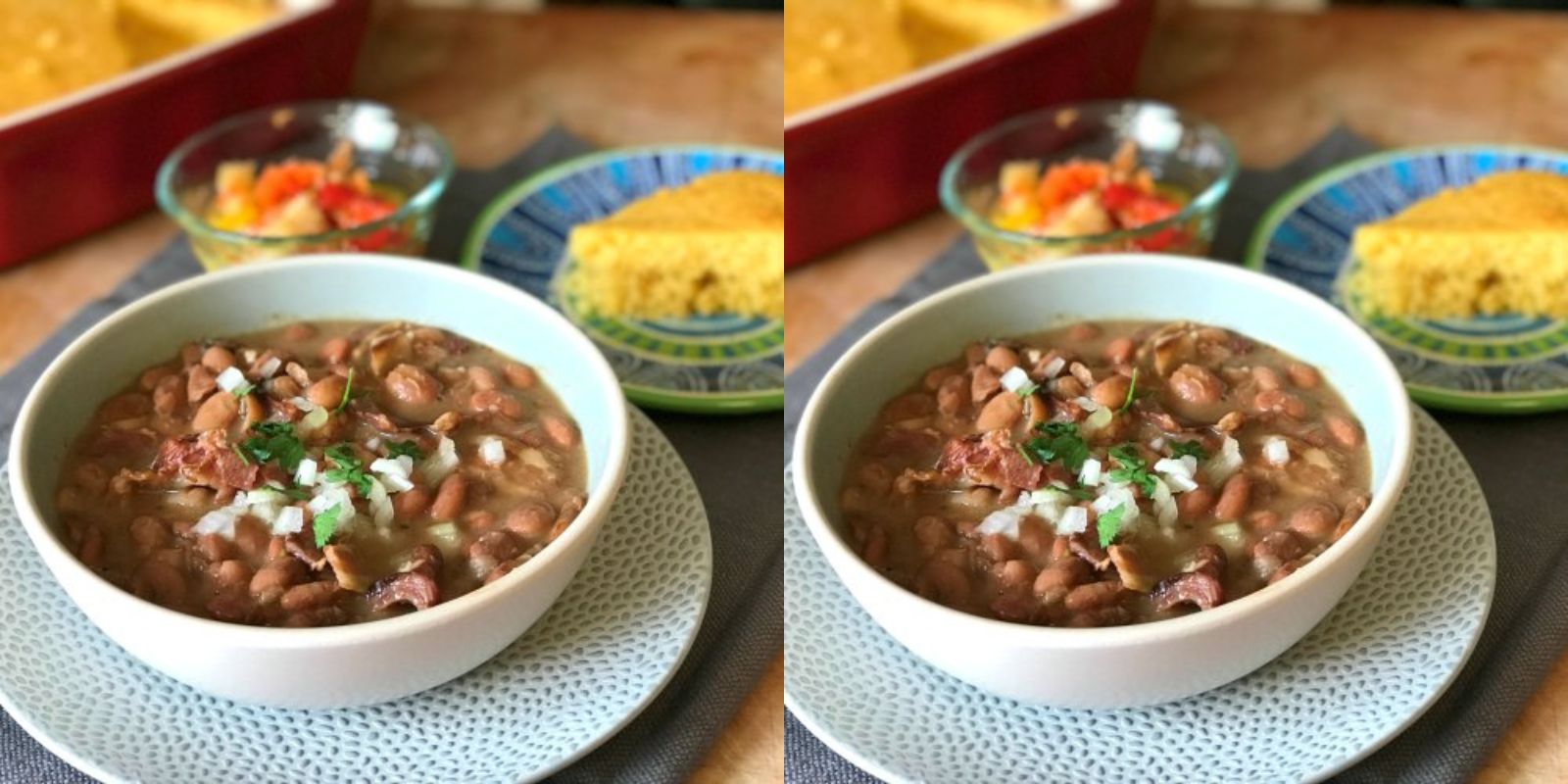 Pinto beans with ham hocks, cornbread, and pickled onions Best